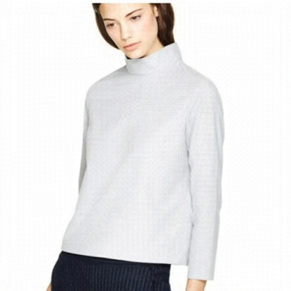 Aritzia Tops - ❗️SOLD❗️ARITZIA Babaton Blair Grey Mock Neck Flannel Blouse Top Size L